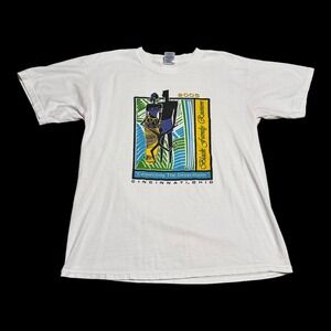 Vintage Gildan 2005 Black‎ Family Reunion White Cotton Shirt Men's Large FLAWS